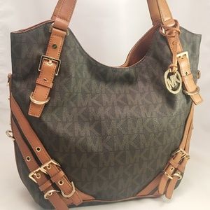 Michael Kors Milo Monogram Large Brown Pvc Tote